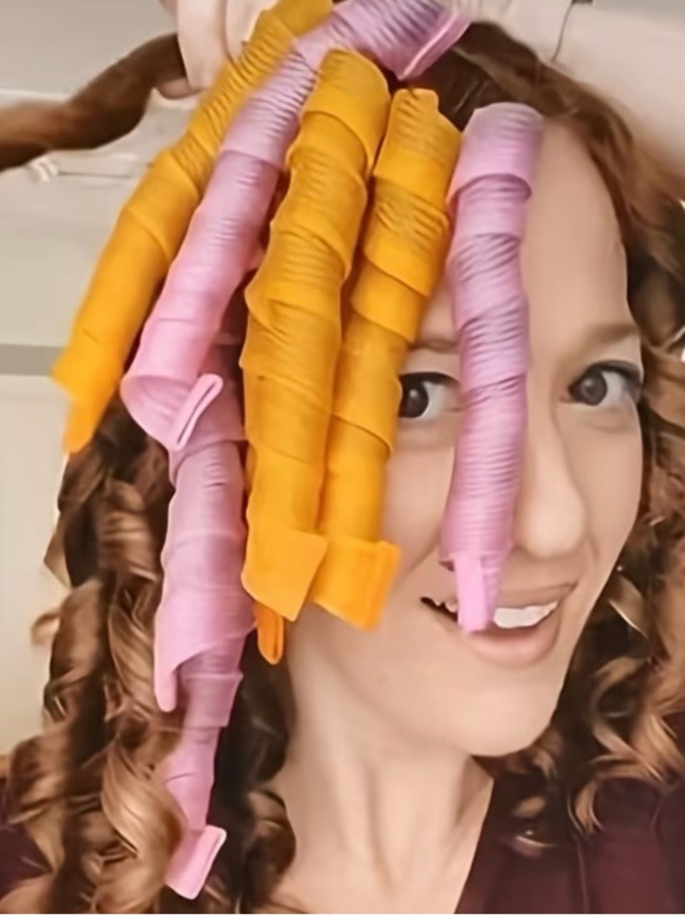 Spiral heartless hair curlers and drying